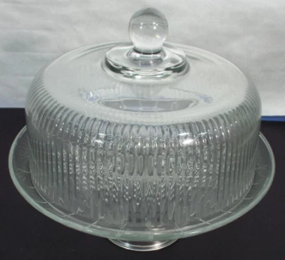 Anchor Hocking Monaco Clear Round Glass Polished Cake Set STD Crystal - Image 1 of 4