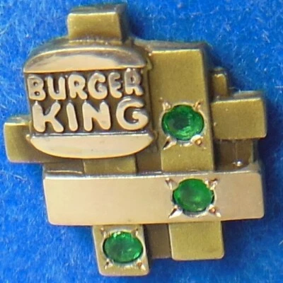 🍔👑 Burger King Co. 1/10 10K advertising tie pin badge employee service award - Image 1 of 4