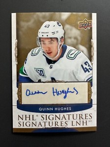 2020-21 UD Tim Hortons NHL Signatures Autographs Quinn Hughes Card S-QH
