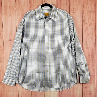 Robert Talbott Carmel Dress Shirt Mens Sz 2XL (Tagged XL) Check Plaid Button Up - Image 1 of 4