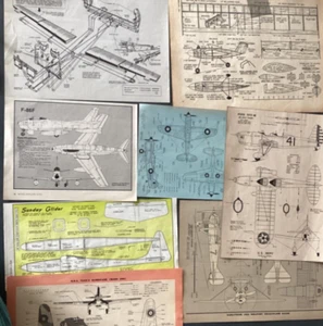 Lot Aircraft Schematics/Plans Cutouts multiple magazines 1950s and newer FL2 - Photo 1 sur 9