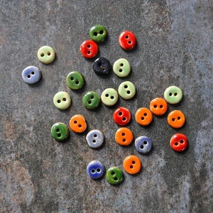 Handmade ceramic round buttons,colored clay buttons for sewing,Porcelain buttons - Picture 1 of 2