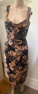 10 Cue Pencil Midi Dress As New. *BUY FIVE + ITEMS = FREE POST - Picture 1 of 6