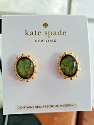 kate spade- perfectly imperfect- Oval Stud Earrings - Green - NWT- $38 - Image 1 of 4