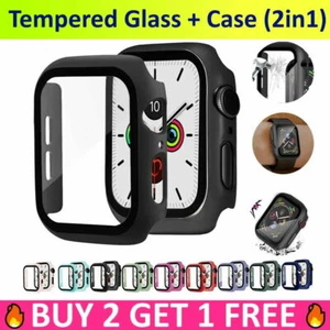 For Apple Watch Series 9 8 7 6 5 4 3 SE 38 40 41 42 44 45 Case Screen Protector - Picture 1 of 19