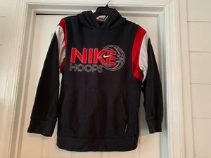 Vintage Nike Hoops Basketball Hoodie Pullover Youth Large 14-16 Sweatshirt Black - Picture 1 of 5
