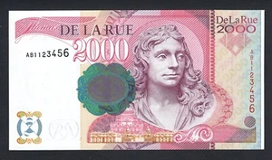 De La Rue (GBR), 2000 Units,ND(2002), Sir Christopher Michael Wren, Test Note - Picture 1 of 2