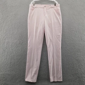 J Jill Slim Leg Chino Pants 14 Tall Pink Womens High Rise Preppy Casual - Picture 1 of 16
