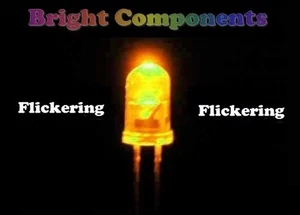 5 x gelb flackernde LED 5 mm - Kerze/Flimmereffekt - UK-Verkäufer - Bild 1 von 1