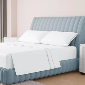 Carressa Linen 100% Egyptian Cotton Queen White Sheet Set - 1000 Thread Count 4 - Picture 1 of 9