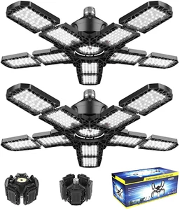 2-Pack Led Garage Light 180W, 36000LM Garage Lights Ceiling LED with E26/E27 Med - Picture 1 of 7