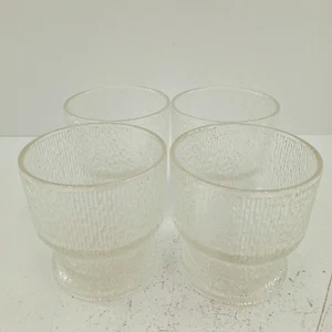 Indiana Glass Crystal Ice Old Fashioned Glasses Set of 4 Textured Tumbler MCM - Picture 1 of 9