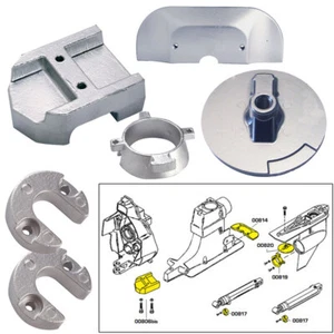 KIT DE ÁNODO TECNOSEAL MERC APLHA 1 GEN 2 CON HERRAJES ALUMINIO - Imagen 1 de 1