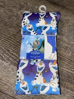 Niñas Disney Frozen Olaf Bee Leggings Azul Púrpura Naranja Talla 4-6x Foto 1 de 4