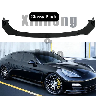 For Porsche Panamera 2010-22 Car Front Bumper Lip Chin Spoiler Splitter Body Kit Foto 1 de 4