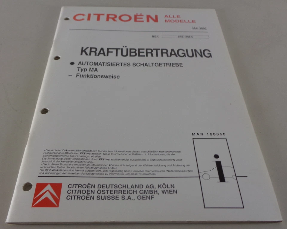 Manual De Taller Citroen Transmisión Automática Tipo MA - Imagen 1 de 1