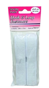 Allary Stick-On No Sew Hook & Loop Fasteners, 2 Hanks 36" x 7/8", White - Picture 1 of 3