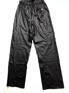 HELLY HANSEN Aden Rain Pants Women L 32x32 Black Waterproof Drawstring Tech - Picture 1 of 14