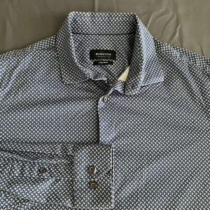 Bugatchi Men's Large OoohCotton Tech 8-Way Stretch Paisley Long Sleeve Shirt - Picture 1 of 8