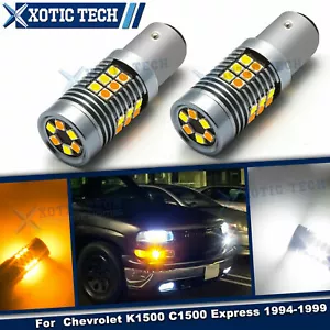 LED 2-Color Switchback Front Turn Signal Light For Chevrolet K1500 C1500 1994-99 - Foto 1 di 12