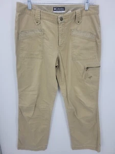 Columbia Pantalones Mujer 12 Tostado Caqui Carga Utilidad Informal Aire Libre Senderismo Algodón - Imagen 1 de 8