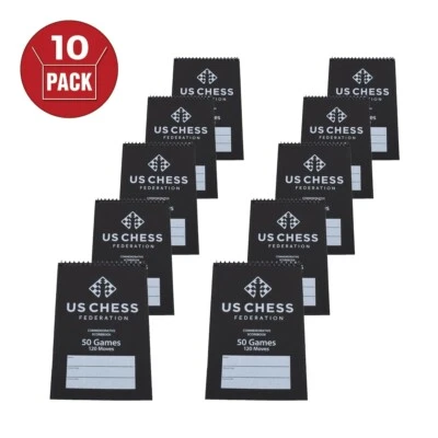 US Chess Federation's Commemorative Spiral Chess Scorebook - BLACK (10 Pack) - Image 1 of 2