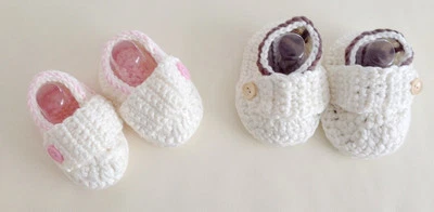 NEW Baby Boy Unisex Newborn Crochet Booties Shoes 100% Handmade brown 0-6-12m - Image 1 of 4