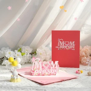 Mother's Day Card Love You Mom Card 3D Popup Greeting Card Valentines Day Card - Picture 1 of 6