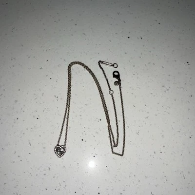 PANDORA Silver Love Heart Jewelry Necklace 925 Sterling Silver Charm Halo - Image 1 of 4
