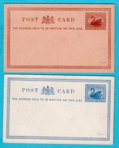 AUSTRALIA Western Australia 2 postal stationery card swans MNH ** - Picture 1 of 2