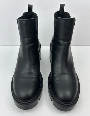 Botas negras Forever 21 para mujer 00444715 negras elásticas de tacón grueso talla 9,5 Foto 1 de 4