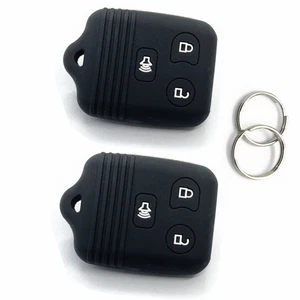 2Pcs Black Silicone For Ford F150 F250 F-350 F-450 3 Buttons Key Fob Cover - Picture 1 of 6