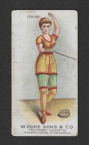 c1880's N77 Duke Tobacco Card - Gymnastic Exercises Series - Fechten - Bild 1 von 2