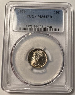 1929-P Mercury Dime PCGS MS64FB Toned - Image 1 of 4