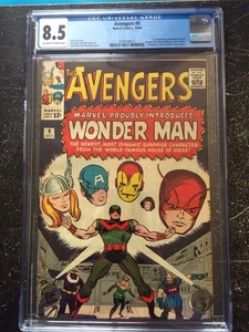 AVENGERS #9 CGC VF+ 8.5; OW-W; 1st app & partial origin of Wonder Man! - Picture 1 of 3