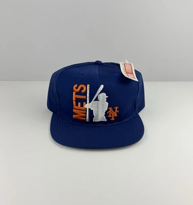 NUEVO/Antiguo Stock Vintage Años 90 NEW YORK METS Snapback Sombrero Aguja Americana RARO NUEVO CON ETIQUETAS Foto 1 de 4