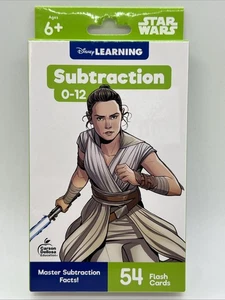 STAR WARS Disney Sottrazione 0-12 Flash 5 4Card Set Pratica Matematica Bambini NUOVO - Foto 1 di 3