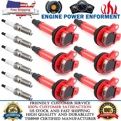 6 Pack Ignition Coils & Spark Plugs For 2008-2016 Ford Taurus Edge 3.5L V6 UF553 - Image 1 of 4