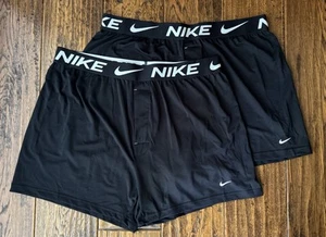 x2 NUEVO Para Hombres NIKE DRI-Fit Essential Micro Tejido Boxer Shorts GRANDES Negro Ropa Interior - Imagen 1 de 3