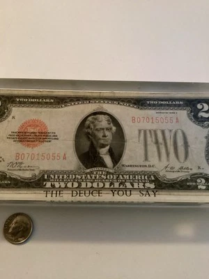 Rare Vintage $2 Two Dollar Bill Encased Incased In Lucite 2$ Series Of 1928 A - Image 1 of 4