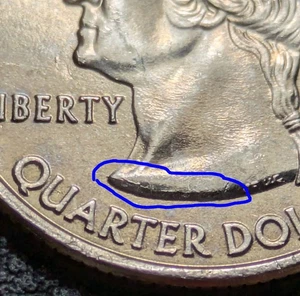 2008-P 25c Hawaii State Quarter Bu Die Crack Mint Error Uncirculated+ Proof Like - Picture 1 of 20