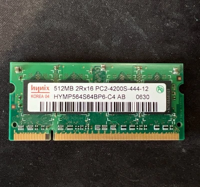 Hynix 512MB DDR2-533MHz Laptop SODIMM PC2-4200S 2Rx16/2Rx8 CL4 RAM - Image 1 of 2