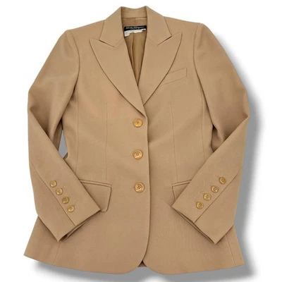 Salvatore Ferragamo Tailored Jacket Beige Wool Size US 6 Authentic - Image 1 of 4