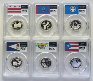 2009 PCGS 69 State Proof SILVER 6 Quarter Set DC Puerto Rico NMI AS USVI & Guam - Picture 1 of 8