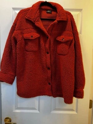 Chaqueta polar Sherpa de gran tamaño 32 Degrees para mujer, talla XL/XXL roja manzana especiada Foto 1 de 4