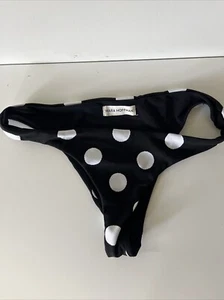 Mara Hoffman Women's Black Lira Polka Dot Bikini Bottom Swimwear Size Small - Picture 1 of 5