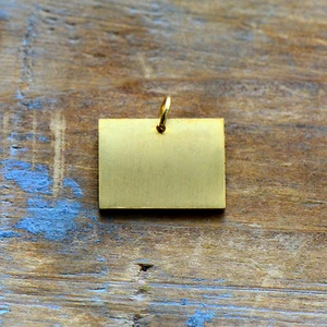 Colorado State Charm - Brushed 24k Gold Plated Stainless Steel Pendant - Picture 1 of 3