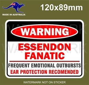 ESSENDON BOMBERS FANATIC STICKER - Picture 1 of 1
