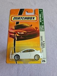Honda Civic Type R 2009 Matchbox 08 blanco 26/100 excelente tarjeta Metro Rides - Imagen 1 de 4
