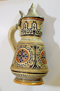 Vintage German Beer Stein Mug #554 1 Liter Germany Rare Unique Item - Picture 1 of 7